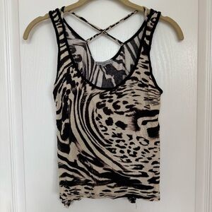Charlotte Russe Animal Print Sleeveless Top